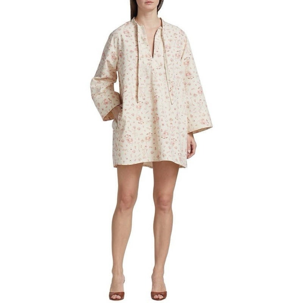 Pferdgarten Abi Floral Arctic Long Sleeve Stretch Organic Cotton Minidress 38 /8